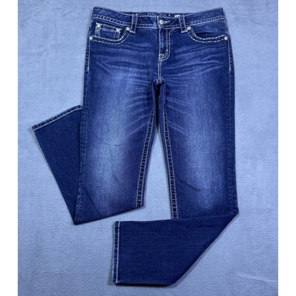 Miss Me Jeans Womens 31x31 Midrise Skinny Embroidered Pockets Y2K Studded USA